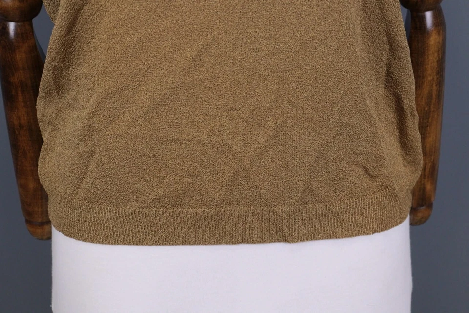 Camisa Top Wolford Marrón Tejida Manga Corta Elastizada Talla 44 Foto 3 de 4