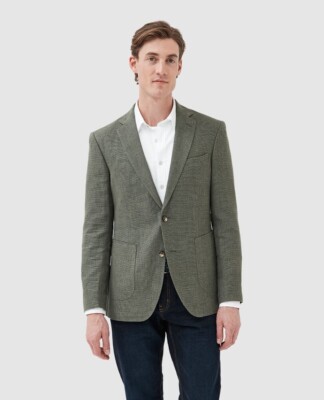 NEW Rodd & Gunn The Cascades Moss Linen Blend Sports Fit Jacket Sz S NWT $398