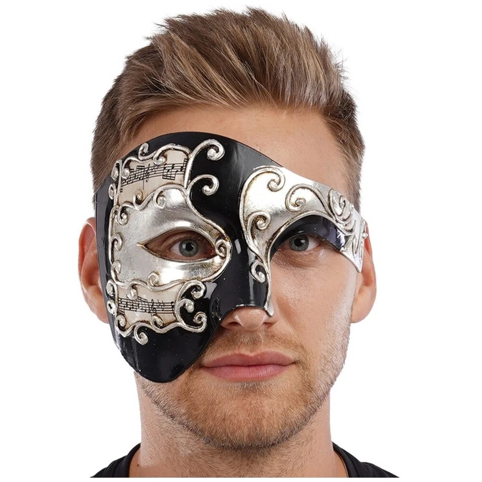 Venetian Half Mask Masquerade Horror Fancy Dress Costume Halloween Mask - Image 2 of 2
