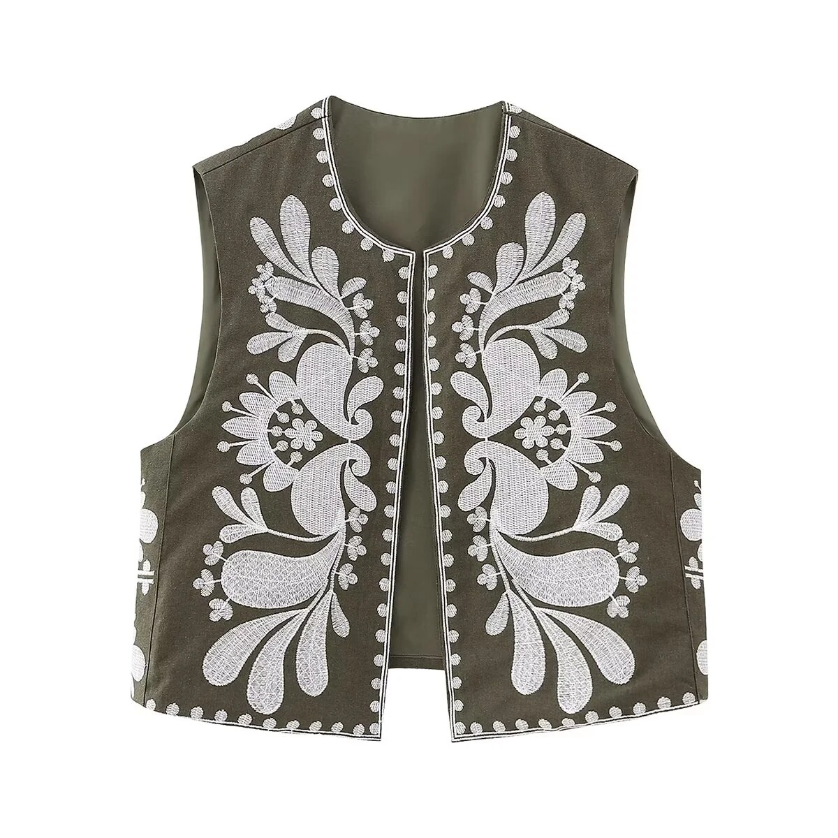 Embroidered Waistcoat Lined Vest Zara Similar | eBay