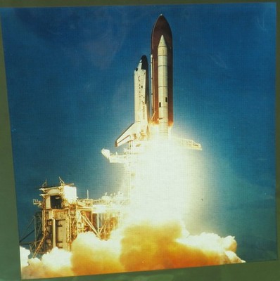 Photo Transparency Rockwell Int 8x10'' Space Shuttle Launch '80s NASA #2800-A