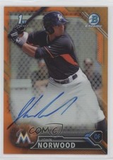 2016 Bowman Chrome Prospects Orange Refractor 21/25 John Norwood Auto 6kg