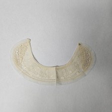 Vintage Ivory Lace Collar Delicate Embroidered Floral Detachable Snap Closure