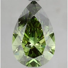 10.46 Pear Lab Grown Diamond For Engagement Ring IGI Fancy Vivid Green VVS2