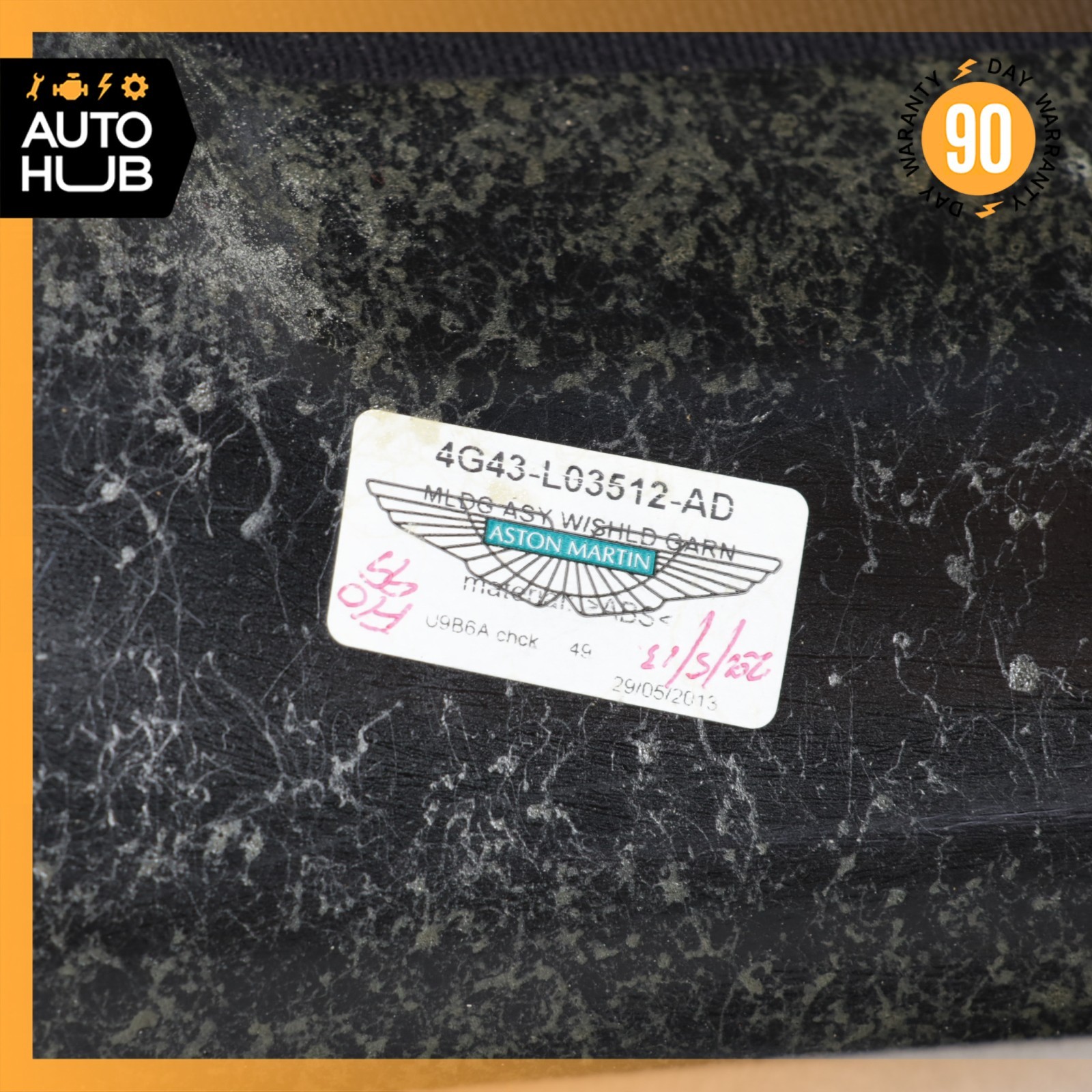 13-16 Aston Martin DB9 Volante Front Right A Pillar Trim Panel Suede OEM 22k