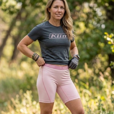Klim Technical Riding Gear Base Layer Shorts Womens L Pink Stretch Athletic