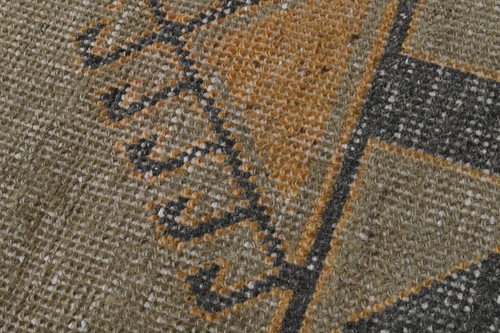 Tappeto Oushak turco ARANCIONE 2x4 vintage fatto a mano anatolico piccolo zerbino kilim - Foto 4 di 9