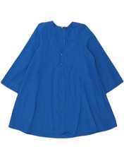 ZARA Womens Oversized Long Sleeve Tunic Dress UK 6 XS Blue BR05