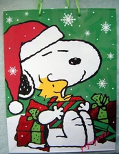 Peanuts Snoopy Christmas Paper Gift Bag (Medium) AGC New (15/5690)