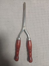 Vintage CURLING IRON with Wood Handle 8".