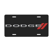 Dodge 12 X 6 In License Plate Stamped Metal Tag For Car Truck Black Dodge 12 X 6 In License Plate Stamped Metal Tag For Car Truck Black