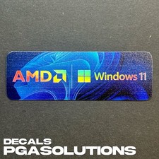 1x Windows 11 / AMD Holographic Desktop / Laptop sticker label NEW
