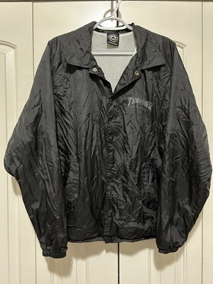 Vintage 1990s Thrasher - Black Skate & Destroy Coach Jacket Mens Large