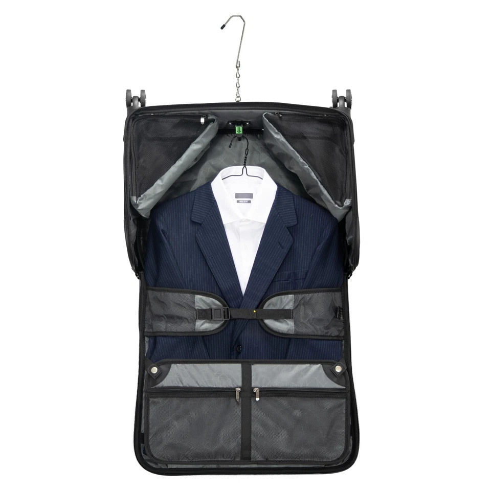 Equipaje de mano con bolsa de ropa giratoria de 8 ruedas lado blando, negro, 21 pulgadas Foto 2 de 4