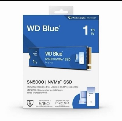 NEW 1TB WD Blue SN5000 PCIE NVMe SSD Western Digital 2280