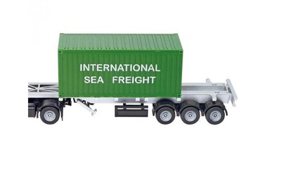 SIKU,MERCEDES BENZ Actros 4x2 with 3 axle container semi and 2 x