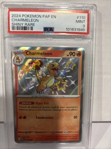 2024 Pokemon PAF en Charmander Shiny Rare Card PSA 9