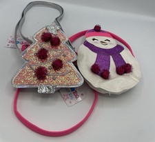 Children&rsquo;s Christmas Tree & Snowman Shaped Purses Set Of Two
