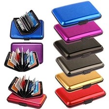 RFID Blocking Slim Metal Hard Card Case Credit Card Holder Mini Aluminum Wallets