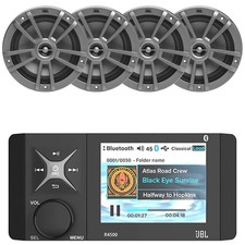 JBL AM/FM/WB Bluetooth Stereo Digital Media Radio, 4x 6.5" Boat Audio Speakers