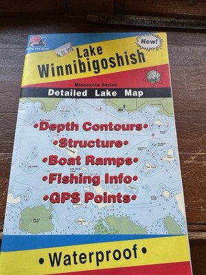 Lake Winnibigoshish Fishing Map Waterproof