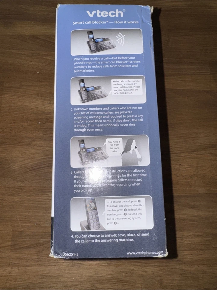 Беспроводной телефон VTech DS6251-3 DECT 6.0 3 трубки совместимость со слуховым аппаратом - Изображение 4 из 4