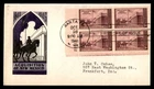 Mayfairstamps US FDC 1946 New Mexico block centenary into Santa Fe First Day Cov