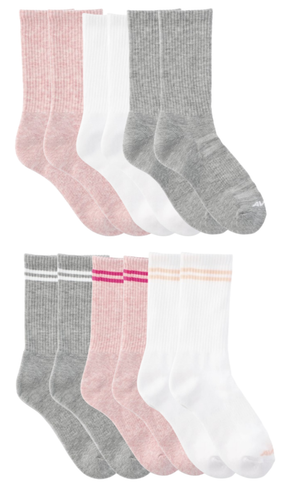Avia Womens Performance Cushion Crew Socks 12 Pack Multicolor Shoe Size 