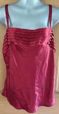 Vintage NOS 1980s ESCAPADES Suit Camisole Pleated Tank Top Sz Large Wine Maroon