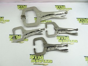 LOT OF 4 LOCKING C-CLAMP PLIERS 6" & 10" VISE-GRIP