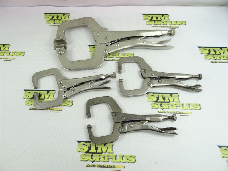 LOT OF 4 LOCKING C-CLAMP PLIERS 6" & 10" VISE-GRIP