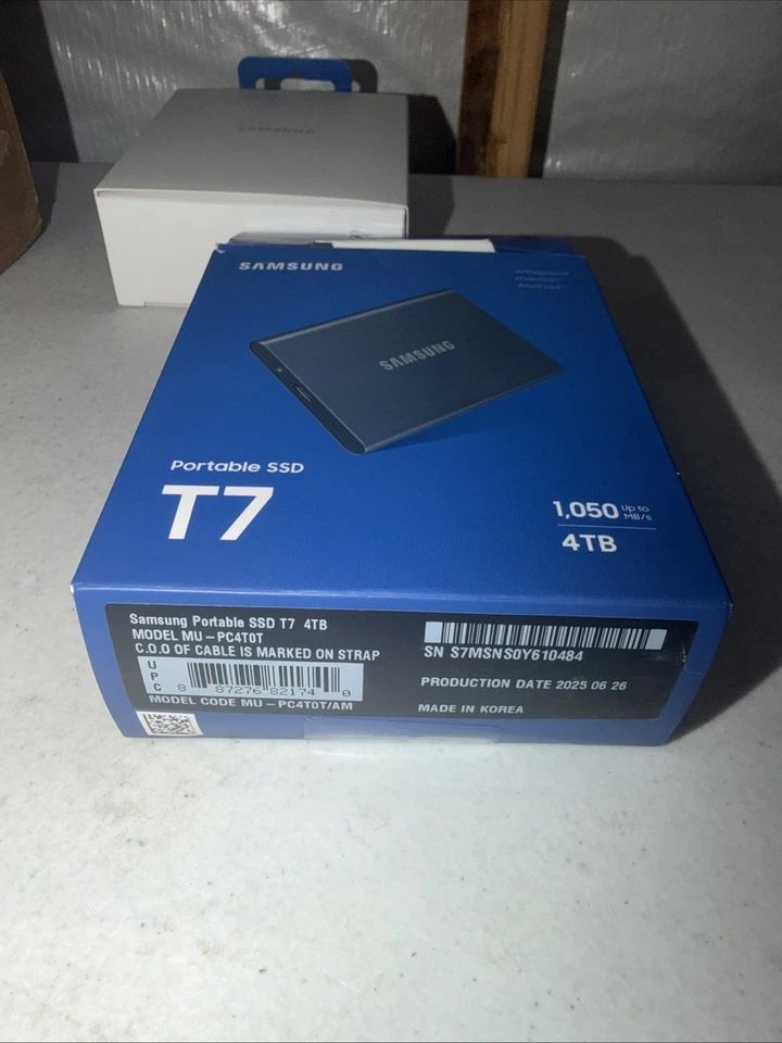 Samsung T7 Portable SSD 4TB, 1050MB/S External. - Open Box - Image 2 of 4