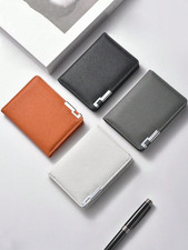 Slim Thin Men Genuine Leather Bifold ID Wallet Foldable Credit Card Holder Black