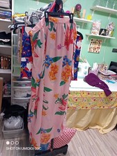 Bathing Suit Cover Up Wrap Skirt Pink Tropical Palm