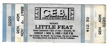 Little Feat 11/6/88 Knoxville TN UTK Alumni Gymnasium Rare Ticket Stub!