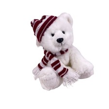 Russ Peppermint White Teddy Bear Plush 9" Stuffed Animal Daisy Chain Press