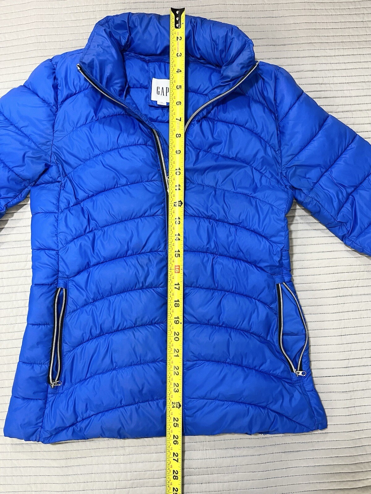 GAP Puffer Jacket Zip Up Packable Lightweight Blu… - image 6