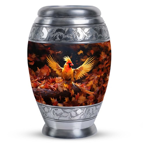 Golden Cardinal Bird Urns For Ashes Adult Female Mom - Funeral Urns For Human