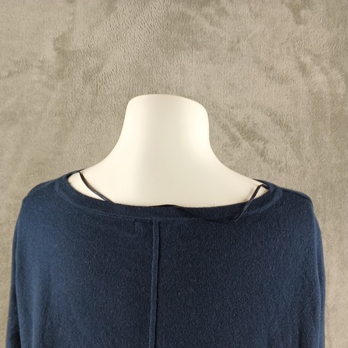 NWT $49 STYLE&CO Basic Relaxed Sweater Petite LARGE Blue Cotton Dolman Sleeve - Picture 9 of 12