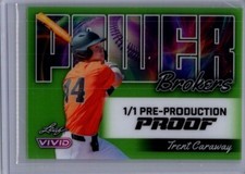 Trent Caraway 2024 Leaf Vivid Baseball 1/1 Pre Production Proof