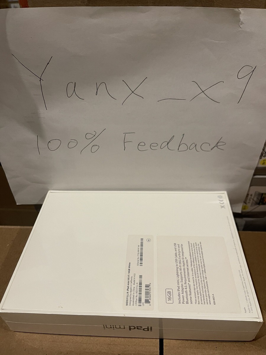 Apple iPad Mini A1432 16GB Wi-Fi only White (MD531LL/A) brand New
