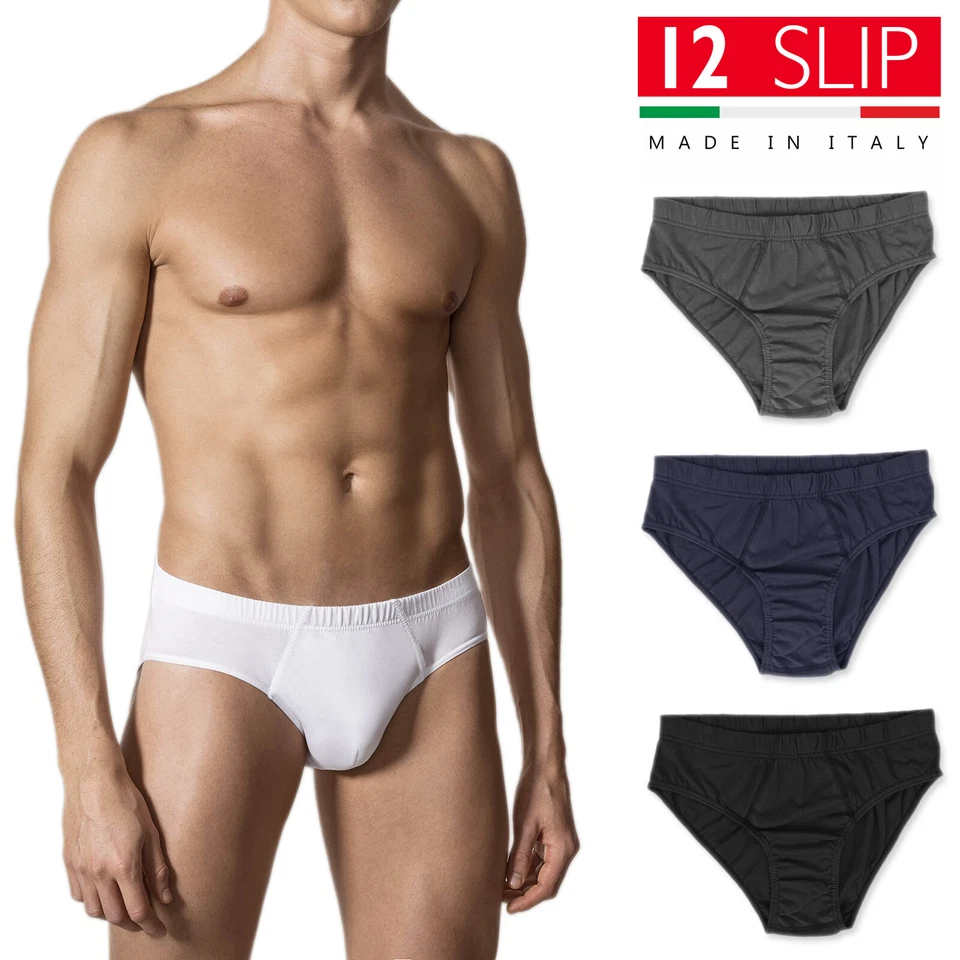 Set 12 Pezzi Slip Uomo Made In Italy Mutanda 100% Cotone Intimo Mutande VEQUE - Immagine 3 di 4