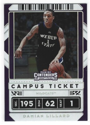 DAMIAN LILLIARD 2020-21 CONTEDNERS DRAFT VARIATIONS CAMPUS TICKET S4