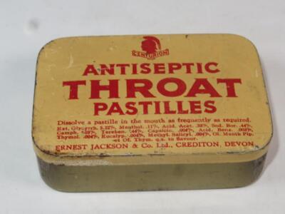 VINTAGE CHEMIKER WERBEDOSE Centurion Hals Pastillen 60er Jahre