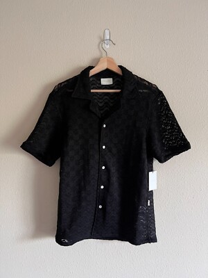 トップス Aime Leon Dore Rico Shirt Black Aime Leon Dore Rico Short Sleeve Shirt - Size Small - Jet Black