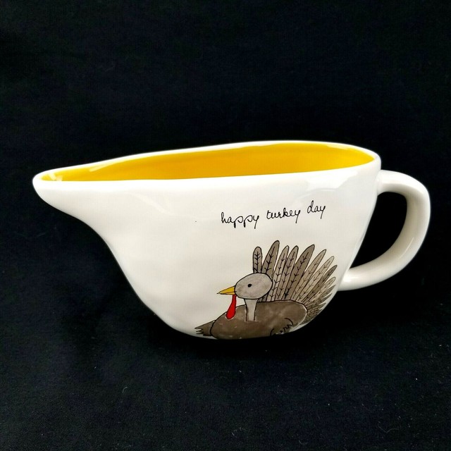 Rae Dunn Large Thanksgiving Happy Turkey Day Gravy Boat eBay