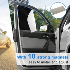 4PCS Magnetic Car Side Front & Rear Window Sun Shade Curtains Cover UV Shield