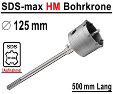 SDS-max HM Bohrkrone Ø 125mm x 500mm Dosenbohrer Kernbohrer Hartmetall Lochsäge