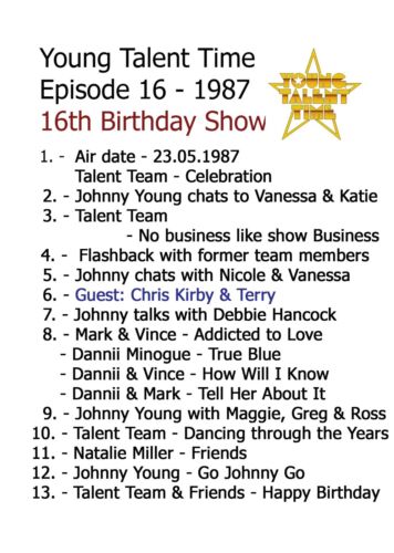 8716 Young Talent Time Episode 16 16th Birthday Show / 1987 - Picture 1 of 1