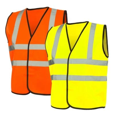 POWCOG Kids Hi Viz Safety Vest Waistcoat EN1150 Visibility YELLOW or ORANGE